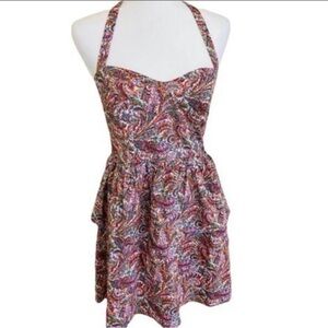Moda international halter floral mini dress for women
